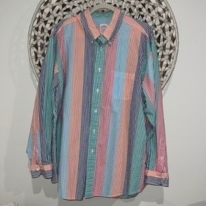 New Brooks Brothers Madison Poplin striped shirt size xlarge